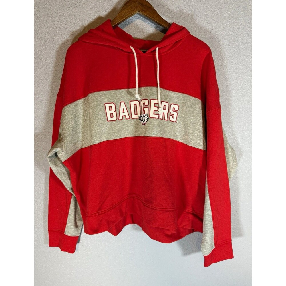 Fanatics Wisconsin Badgers Women's 2XL Red/Gray Hoodie Sweatshirt